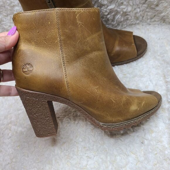 Timberland Women's Tillston Peep Toe Ankle Boots sz 7 - Picture 2 of 11